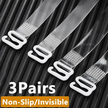 Load image into Gallery viewer, 3Pairs Metal Buckle Bra Straps Belt Women's Elastic Invisible Transparent Silicone Bra Straps Adjustable Intimates Accessories