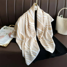 Load image into Gallery viewer, 90x90cm Square Silk-Feel Scarf – Luxury Women’s Shawl & Head Wrap
