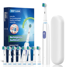 Load image into Gallery viewer, Electric Toothbrush Rotary Cleaning Teeth Brush Waterproof Electronic Tooth Brush With Timer Rechargeable Toothbrush with 8 Head
