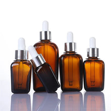 Load image into Gallery viewer, 6pcs 10ml20ml30ml50ml100ml Square Glass Dropper Bottle With Eye Pipette Empty Amber Aromatherapy Essential Oils Bottle Container