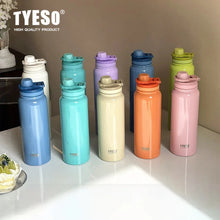 Load image into Gallery viewer, Stainless Steel Insulated Water Bottle (600-1200ml) | Hot & Cold Thermal Tumbler with Handle | Portable Vacuum Flask for Sports & Travel
