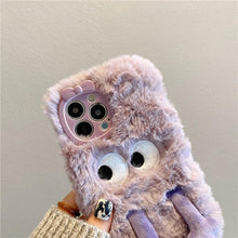 Load image into Gallery viewer, 3D Cute Hairy Fluffy Fur Plush Winter Warm Phone Case For iPhone 14 13 12 11 Pro Max Plus Soft Cartoon Back Cover Cute Fuzzy Furry Case Fashion Luxury Case
