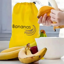 Load image into Gallery viewer, Durable Yellow Banana Storage Bag – Insulated Fresh-Keep Drawstring Bag for Fruits & Vegetables | Reusable Banana Preservation Pouch