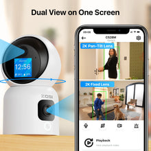 Load image into Gallery viewer, ZOSI 360° Smart Home Security Camera PTZ Auto Tracking Baby Monitor AI Panoramic HD Night Vision Indoor WiFi Surveillance Camera