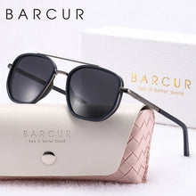 Load image into Gallery viewer, BARCUR Fashionable Trendy Polarized Sunglasses Polygon Frame with Delicate Thickened Striped Design â TAC Lens UV400 Protection for Driving and Outdoor Activities Womenâs Fashion Sunglasses for Summer