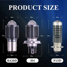 Load image into Gallery viewer, 1PC H4 LED Motorcycle Headlight H6 BA20D P15D CSP Led Lens White Yellow Hi Lo Beam Spotlight Motorbike Scooter Running Lamp