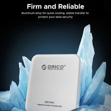 Load image into Gallery viewer, ORICO Mini Magnetic External SSD Portable Solid State 480MB/s Hard Drive for IPhone 16 15 Pro/Max ProRes 4K HDR Record and Store