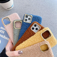 Load image into Gallery viewer, Fashion Lady Gift Case For Iphone Xs Max Xr X 11 Pro Max Se Furry Fluffy Warm Cover For Iphone 6 7 8 Plus Soft Phone Case Flexible Silicon Soft Fluffy Furry Shockproof Protective Phone Case For Iphone