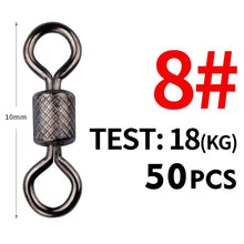 Load image into Gallery viewer, MEREDITH Fishing Swivels Ball Bearing Swivel 50PCS/Lot with Safety Snap Solid Rings Rolling Swivel for Carp Fishing Accessories