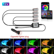 Load image into Gallery viewer, LED Car Interior Ambient Lights Kit - RGB Foot Strip Lighting with Remote & App Music Control