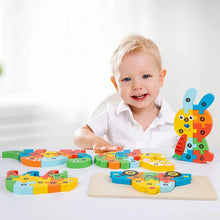 Load image into Gallery viewer, 3D Montessori Wooden Dinosaur Puzzle Toy