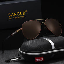 Load image into Gallery viewer, BARCUR Sunglasses Retro Chic Men Fashion Oversized Pilot Style Sunglasses with Mirrored TAC Lenses Durable Stainless Steel Frame for Hiking Outdoor Sports and Sun Protection for Summer