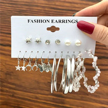 Load image into Gallery viewer, Gold Butterfly & Heart Dangle Earrings Set – Acrylic Drop Jewelry for Women
