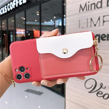 Load image into Gallery viewer, Luxury Wallet Phone Case For iPhone 13 Pro Max 11 12 Pro Max X XR XS 7 8 Plus 13 Mini Soft Silicone Handbag Card Phone Case Wallet Compatible iPhone Bag Cover