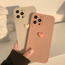 Load image into Gallery viewer, 3D Love Heart Phone Case For iPhone 11 12 13 14 Pro Max X XR XS Max 7 8 Plus Soft Silicone Camera Protector Cover Case for Girl Fashion Cute Love-Heart Shape Silicone Case Shockproof Soft Back Cover Protective Case