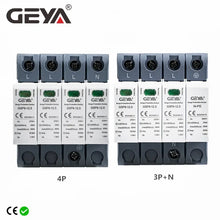 Load image into Gallery viewer, GEYA GSP9 12.5KA T1+T2 SPD 4P 3P+NPE Surge Protector 275VAC Limp:7/12.5KA House Lightning Surge Arrester Device