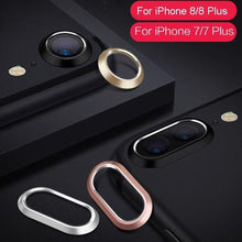 Load image into Gallery viewer, 2 In 1 Metal Camera Lens Protector For Iphone 7 8 Plus X Lens Protective Circle Ring Cover With Tempered Glass For Iphone X Scratch Resistant Hd Tempered Glass Camera Screen Protector