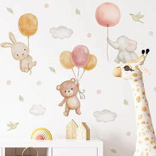 Load image into Gallery viewer, Pink Cartoon Bear Wall Stickers for Kids & Nursery Room Decor