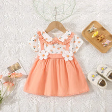 Load image into Gallery viewer, Baby Girl Floral Summer Dress (0–3Y) – Cotton Two-Piece Style Shoulder Strap Outfit