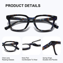 Load image into Gallery viewer, BARCUR Trendy Square Reading Glasses for Men and Women Blue Light Blocking Computer Glasses Clear Lens Presbyopic Readers Stylish Eyewear for Summer Indoor and Outdoor Use