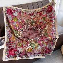 Load image into Gallery viewer, 90x90cm Square Silk-Feel Scarf – Luxury Women’s Shawl & Head Wrap