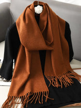 Load image into Gallery viewer, 62-Color Winter Cashmere Scarf – Warm Tassel Pashmina Wrap for Women