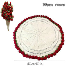 Load image into Gallery viewer, 1pcs Finished Flower Bouquet Blanket Soft and Lightweight Knitted Throw Blankets for Birthday Wedding Valentine’s Day Home Decor