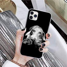 Load image into Gallery viewer, Dog Phone Case For Iphone 11 12 13 Mini Pro Max 8 7 6 6s Plus X 5 Se 2020 Xr Xs Case Shell Cute Funny Pattern Black Phone Case