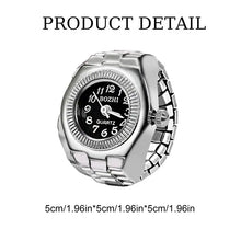 Load image into Gallery viewer, Vintage Punk Finger Watch Mini Elastic Strap Alloy Watches Couple Rings Jewelry Clock Retro Roman Quartz Watch Ring Women Girls