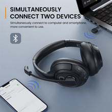 Load image into Gallery viewer, EKSA H6 Wireless Headphones Bluetooth 5.0 Headset with USB Dongle ENC Call Noise Cancelling Mic 30H Playtime For Office Computer