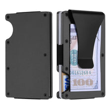 Load image into Gallery viewer, RFID Blocking Minimalist Scratch Resistant Slim Credit Card Holder Wallet with Easily Removable Money Clip