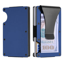 Load image into Gallery viewer, RFID Blocking Minimalist Scratch Resistant Slim Credit Card Holder Wallet with Easily Removable Money Clip