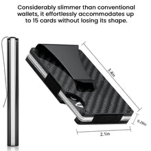 Load image into Gallery viewer, RFID Blocking Minimalist Scratch Resistant Slim Credit Card Holder Wallet with Easily Removable Money Clip