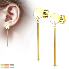 Load image into Gallery viewer, Circular Bar Drop Stainless Steel Dangle Earrings