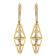 Load image into Gallery viewer, 14K Yellow Gold 5/8 Cttw Diamond Geometrical Pillar Drop and Dangle Earrings (G-H Color, SI1-SI2 Clarity)