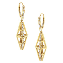 Load image into Gallery viewer, 14K Yellow Gold 5/8 Cttw Diamond Geometrical Pillar Drop and Dangle Earrings (G-H Color, SI1-SI2 Clarity)