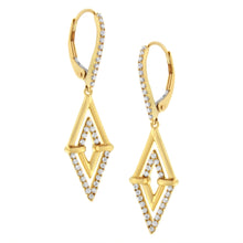 Load image into Gallery viewer, 14K Yellow Gold 3/8 Cttw Double Triangle Drop and Dangle Diamond Earrings (G-H Color, SI1-SI2 Clarity)