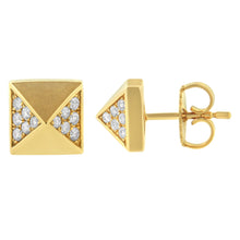 Load image into Gallery viewer, 14K Yellow Gold 1/4 Cttw Diamond Pyramid Stud Earring (G-H Color, SI1-SI2 Clarity)