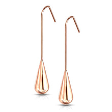Load image into Gallery viewer, Elongated Teardrop Dangle Stainless Steel Hook Earrings