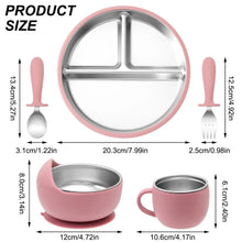 Load image into Gallery viewer, Stainless Steel Baby Feeding Set with Silicone Sucker
