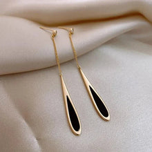 Load image into Gallery viewer, Geometric Square Tassel Drop Earrings – Gold Korean Fashion Jewelry