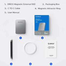 Load image into Gallery viewer, ORICO Mini Magnetic External SSD Portable Solid State 480MB/s Hard Drive for IPhone 16 15 Pro/Max ProRes 4K HDR Record and Store