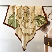 Load image into Gallery viewer, 90x90cm Square Silk-Feel Scarf – Luxury Women’s Shawl & Head Wrap