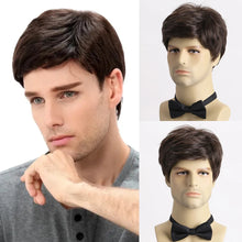 Load image into Gallery viewer, Short Natural Curly Hair For Male Young Men Heat Resistant Fiber Synthetic Wigs