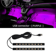 Load image into Gallery viewer, 2-in-1 LED Car Neon Foot Light - USB & Cigarette Lighter Interior Ambient Lamp