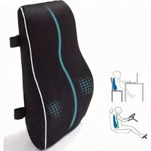Load image into Gallery viewer, Ergonomic Memory Foam Lumbar Support Cushion – Back Pillow for Office Chair, Car, and Home Use