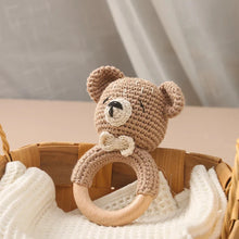 Load image into Gallery viewer, Crochet Animal Rattle Baby Toy Montessori Teether