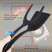 Load image into Gallery viewer, 2-in-1 Grip Flip Spatula Tongs - Non-Stick Nylon Egg Flipper & Cooking Tool