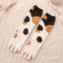 Load image into Gallery viewer, Women Winter Warm Fluffy Socks Cute Animal Claw Cat Paw Footprint Fuzzy Socks Female Thick Coral Fleece Home Floor Sleep Socks