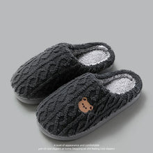 Load image into Gallery viewer, Winter Fluffy Shoes Women Cotton Slippers Cartoon Bear Thick Sole Warm Slides Men Female Couple House Indoor Plush Flat Shoes